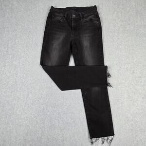 Joe's Jeans Women's Size 27 Merletta Mid Rise Black Frayed Hem